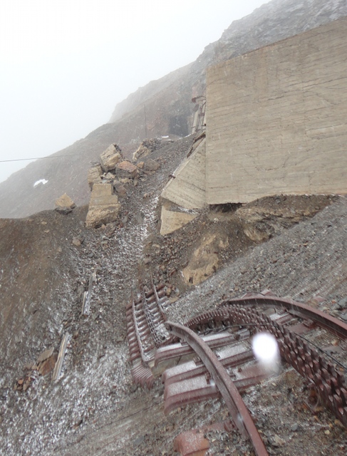 Another photo of undermined and buried track